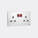 [281115BA] 13A 2G SWITCH SOCKET+LED MALLIA SENSES BRUSHED ALUMINIUM - LEGRAND
