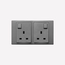 [283513] 13A 2G SWITCH SOCKET MALLIA D/SILVER - LEGRAND